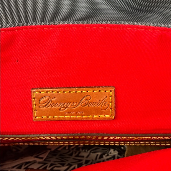 Dooney & Bourke Navy Backpack with Tan Leather Trim - Women's Everyday Backpack - Picture 5 of 9